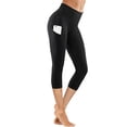 thumbnail image 3 of DPTALR Women's Quick Dry Solid Pocket Capris Yoga Pants, 3 of 4