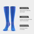 thumbnail image 2 of 6 Paires de Bas de Compression pour Femmes Hommes Circulation 20-30 mmHg Bas de Compression pour Course Infirmière Enflure Voyage Vol, 2 of 6