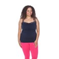 thumbnail image 2 of White Mark Universal PS132-02 Plus Size Lace Trim Tank Top, Navy - One Size, 2 of 4