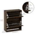 thumbnail image 3 of HOMCOM Shoe Cabinet with 2 Flip Drawers Adjustable Shelves for 12 Pairs, 3 of 10