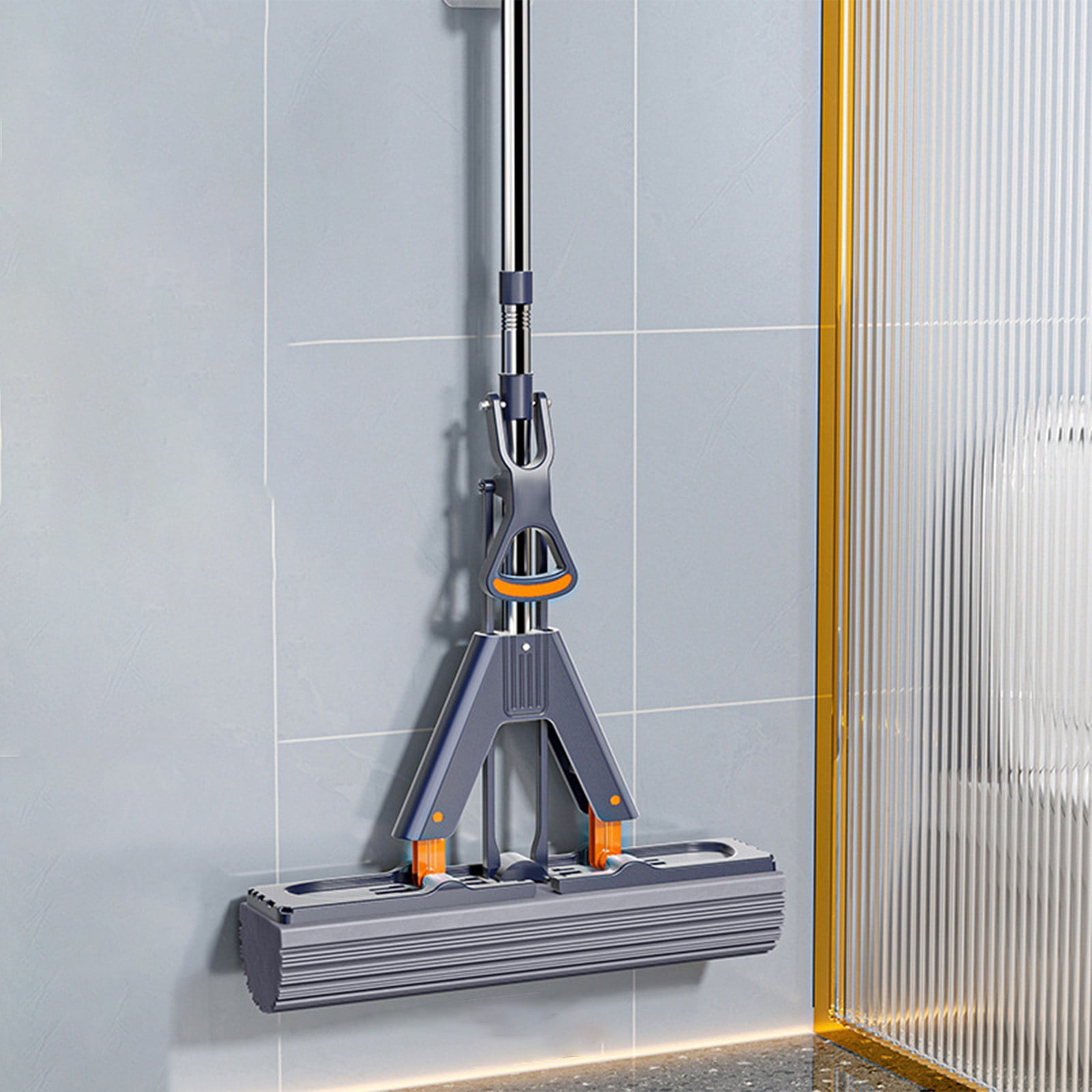 PEONAVET Sponge Mop Sponge Mop Rubber Mop Household Lazy Hands Free Mop Folding Household Water-absorbent Mop