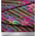 thumbnail image 3 of Soimoi Rayon Fabric Star & Diagonal Stripe Printed Craft Fabric by the Yard 56 Inch Wide, 3 of 3