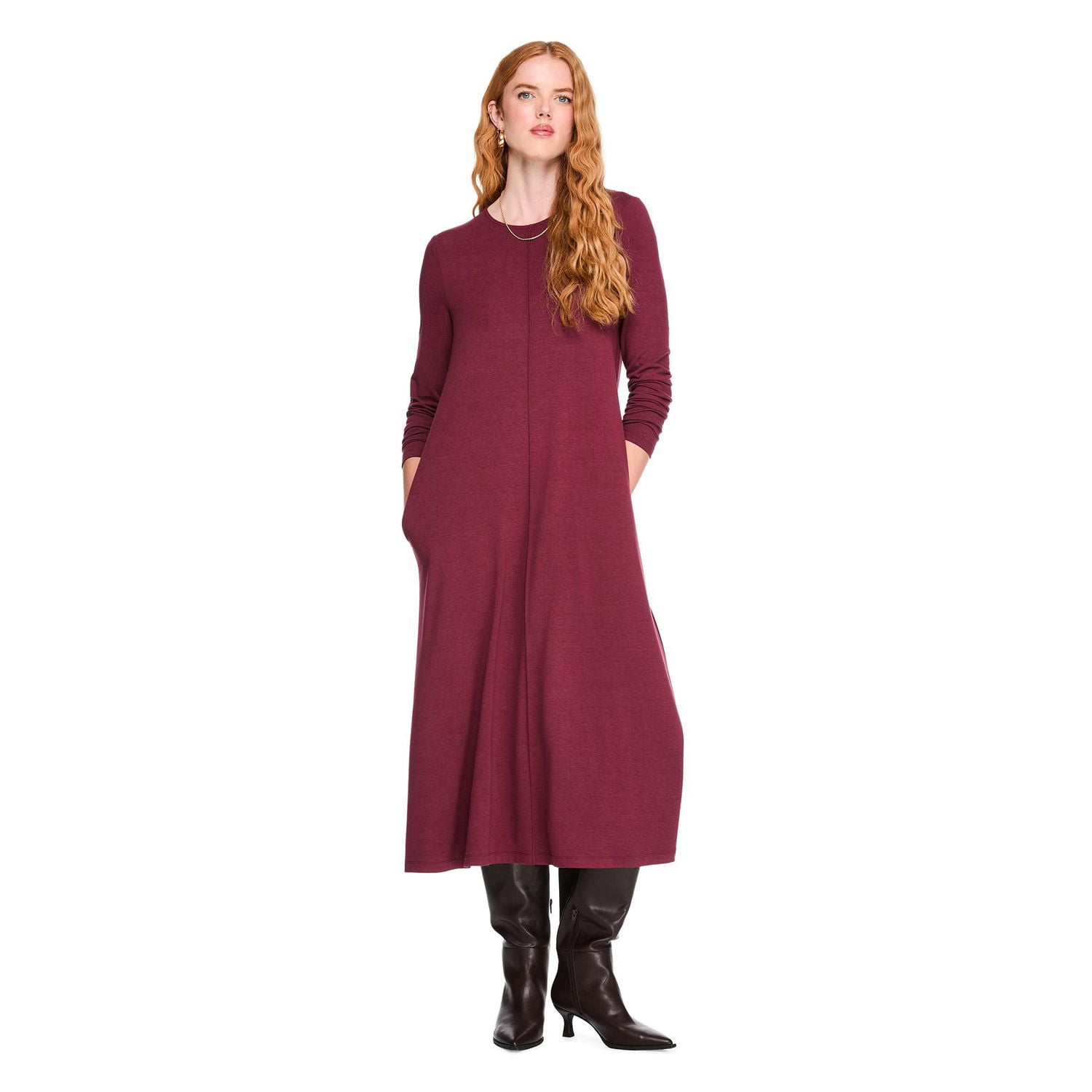 Robe longue avec coutures piquées George pour femmes