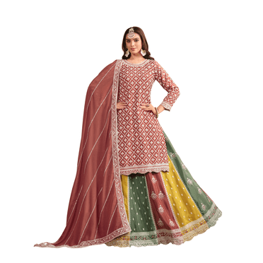Custom Made Indian Wedding Wear Lehenga Kurta Dupatta Set Readymade Salwar Kameez Combo Set