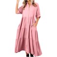 thumbnail image 1 of Gspmoly Robes d'Été pour Femmes 2025, Robe d'Été Décontractée pour Femmes à Col Rond Unie Sans Manches Longue, Robes de Mariage pour Femmes Économies d'Été, 1 of 5