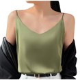 thumbnail image 1 of Timegard Womens Camisole Tops Spaghetti Strap V Neck Sleeveless Tank Tops Solid Color Comfy Shirts, 1 of 5