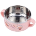 thumbnail image 3 of Children Bowl, Baby Bowl, Kitchen Utensils Rice Feeding Bowl With Lid Double-Layer Heat Insulation For Home Pink,Yellow, 3 of 8