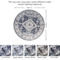 thumbnail image 2 of JV Home Tapis Rond Napoli Gris 4 Pi Lavable Antidérapant, 2 of 7