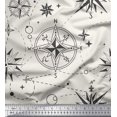 thumbnail image 1 of Soimoi White polyester Crepe Fabric Direction Compass Nautical Print Sewing Fabric Yard 52 Inch Wide, 1 of 5