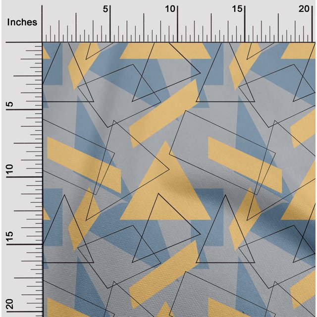 oneOone Cotton Flex Fabric Rectangle & Triangle Geometric Print Fabric By Yard 40 Inch Wide