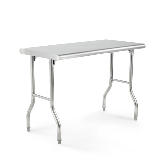 GloryStar Table Pliante Commerciale en Acier Inoxydable, Établi de Préparation Robuste 48x24 Pouces avec Pieds de Nivellement Réglables