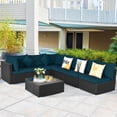 thumbnail image 4 of Costway7PCS Patio Rattan Sofa Set Sectional Conversation Furniture Set Garden Outdoor Peacock Blue, 4 of 10