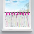 thumbnail image 2 of Window Curtain Sheer Voile Cafe Net Curtain with Loops Waves Pattern, Fabric,(Pink,H/B: 60/90 cm), 2 of 7