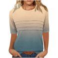thumbnail image 1 of Pisexur Hauts de Printemps pour Femmes 2025, Hauts pour Femmes, T-shirt à Manches 3/4 Col Rond Froissé Mode pour Femmes, Coupe Ample, Manches Courtes, Jaune, 2TG, 1 of 8