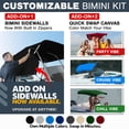 thumbnail image 3 of KNOX 4 Bow Mesh Bimini Tops, 600D Canvas, Bimini Top Hardware, Sun Shade Boat Canopy Kit, Frame, Support Poles, Storage Boot, Universal Fit For Boats, 79-84" W, 3 of 7