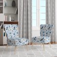 thumbnail image 2 of Designart "Polar Botanical Beauty II" Blue Arctic Upholstered Accent Chair - Cottage Arm Chair For Bedroom, 2 of 7