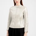 thumbnail image 1 of LOVZFMLL Jackets for Women Fashion Zipper Leather Tops With Pocket Short Coat Jacket, 1 of 8