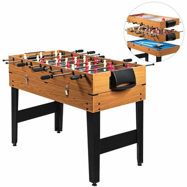 Gymax 48 Pieds' 3-en-1 Multi Combo Jeu Table Baby-Foot Soccer Billard Glissade Hockey pour Enfants