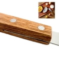 thumbnail image 4 of Stainless Steel Straight Edge Wide Butter Spreader Deluxe Sandwich Cream Cheese Condiment Knives Set Kitchen Tools, Wood Handle, 8” (4), 4 of 7