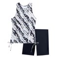 thumbnail image 2 of UPPADA Tankini Swimsuits for Women High Waisted Bathing Suit Two Piece Tank Top with Bottom Brief Swimsuit Ruched Tummy Control Bathing Suits Flowy Beachwear on Clearance Black,M, 2 of 7