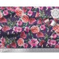 thumbnail image 2 of Soimoi Rayon Fabric Leaves & Rose Flower Decor Fabric Printed Yard 42 Inch Wide, 2 of 3