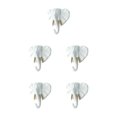 thumbnail image 3 of Wweixi Coat Hooks Easy To Install And Wide Application For Added In Daily Life White gold (elephant 5Set, 3 of 6
