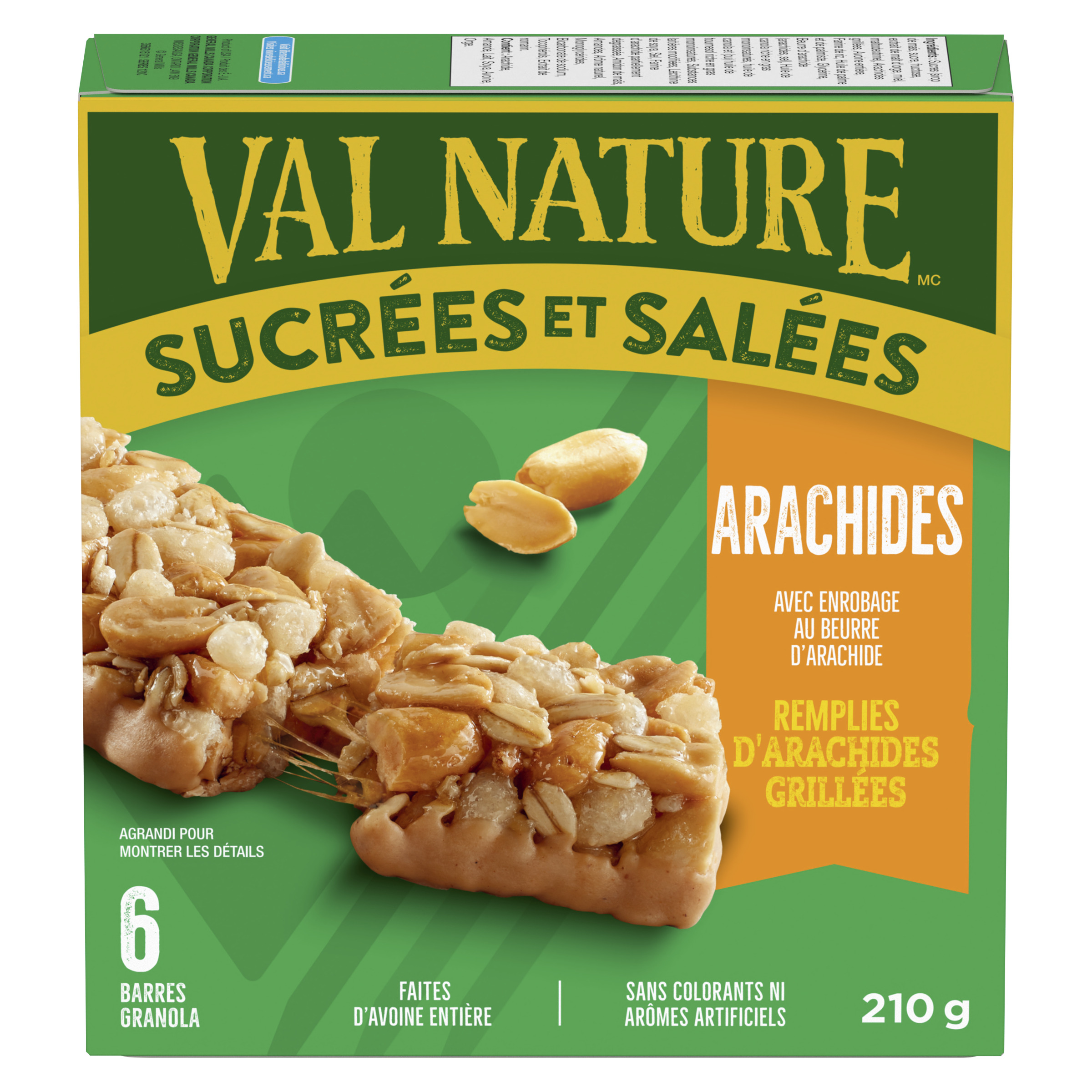 Nature Valley Barres Granola, Noix Sucrées et Salées, Arachides, 6 Barres