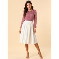 thumbnail image 2 of INSPIRE CHIC Women's Ruffle Neck Polka Dots Sheer Chiffon Blouse, 2 of 6