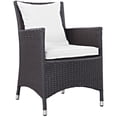 thumbnail image 1 of Modway Convene Aluminum and Rattan Patio Dining Armchair in Espresso/White, 1 of 3