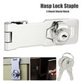thumbnail image 4 of 2.5/3/4inch Door Locking Hasp Staple Padlock Cupboard Shed Garage Lock with Keys, 4 of 5