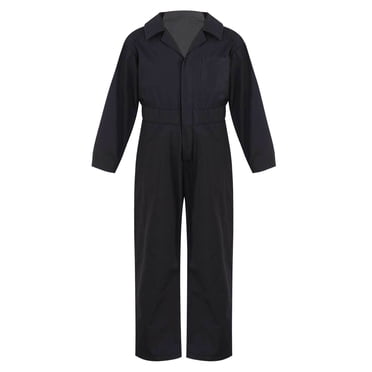 inhzoy Garçons Filles Costume de Mécanicien Halloween Déguisement Fantaisie Combinaison de Vol Combinaison Fête Anniversaire Justaucorps Noir 6