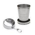 thumbnail image 1 of Tasse Pliante en Acier Inoxydable avec Porte-Clés pour Camping de Randonnée en Plein Air, 1 of 9