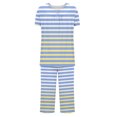 thumbnail image 4 of Jamicy Pyjama Confortable pour Femmes Ensemble Mode Décontracté Ample Imprimé Imprimé Col Rond Boutonné Manches Courtes Haut avec Pantalon Court Ensemble de Pyjama pour Femmes, 4 of 5