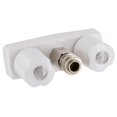 thumbnail image 3 of Phoenix Exterior Spray Port PF213790 Spray-Away; Faucet Type With Hot/Cold Outlet And Quick Connect Valve; 3-3/8 Inch Center; 2 Black Knob Handle; Plastic Compression Valve; Black; Plastic Underbody, 3 of 4