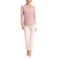 thumbnail image 2 of INSPIRE CHIC Chemise Élégante à Manches Longues Col en V pour Femmes P Gris Rose, 2 of 6