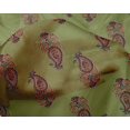 thumbnail image 4 of oneOone Silk Tabby Fabric Leaves & Paisley Block Printed Craft Fabric BTY 42 Inch Wide, 4 of 4