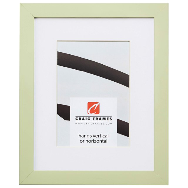 Craig Frames Confetti, 5 x 7 Inch Modern Light Green Picture Frame Matted to Display a 4 x 6 Inch Photo