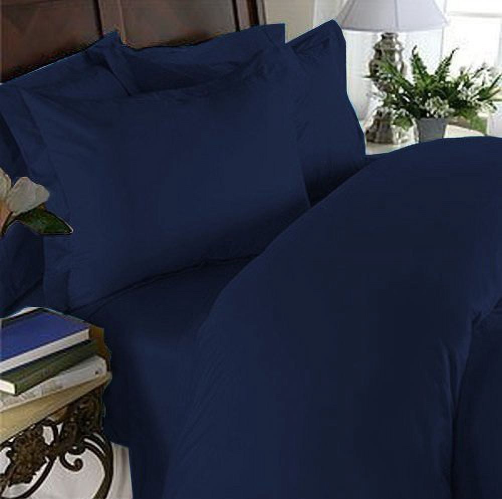 Elegant Comfort 1500 Thread Count - Wrinkle Resistant - Egyptian Quality 3pc Duvet Cover Set, Solid, Full/Queen, Navy Blue