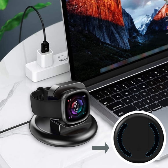 Refurbished TSV 5Y3DE8NXIY4G Charger Dock for Fitbit Versa 4, Sense 2, Versa 3, and Sense Smartwatches with Fast Charging 3.3ft USB Cable and Magnetic Stand