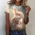 thumbnail image 1 of EGNMCR Easter Chemises pour Femmes Chemises Imprimé Easter Femme T-shirt Décontracté T-shirt Imprimé Easter Col Rond Manches Courtes Chandail Blouse Hauts T-Shirts pour Femmes, 1 of 5