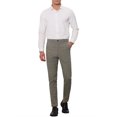 thumbnail image 2 of INSPIRE CHIC Plaid Pants for Men's Contrasting Colors Plaids Pattern Business Trousers 30 Dark Brown, 2 of 5