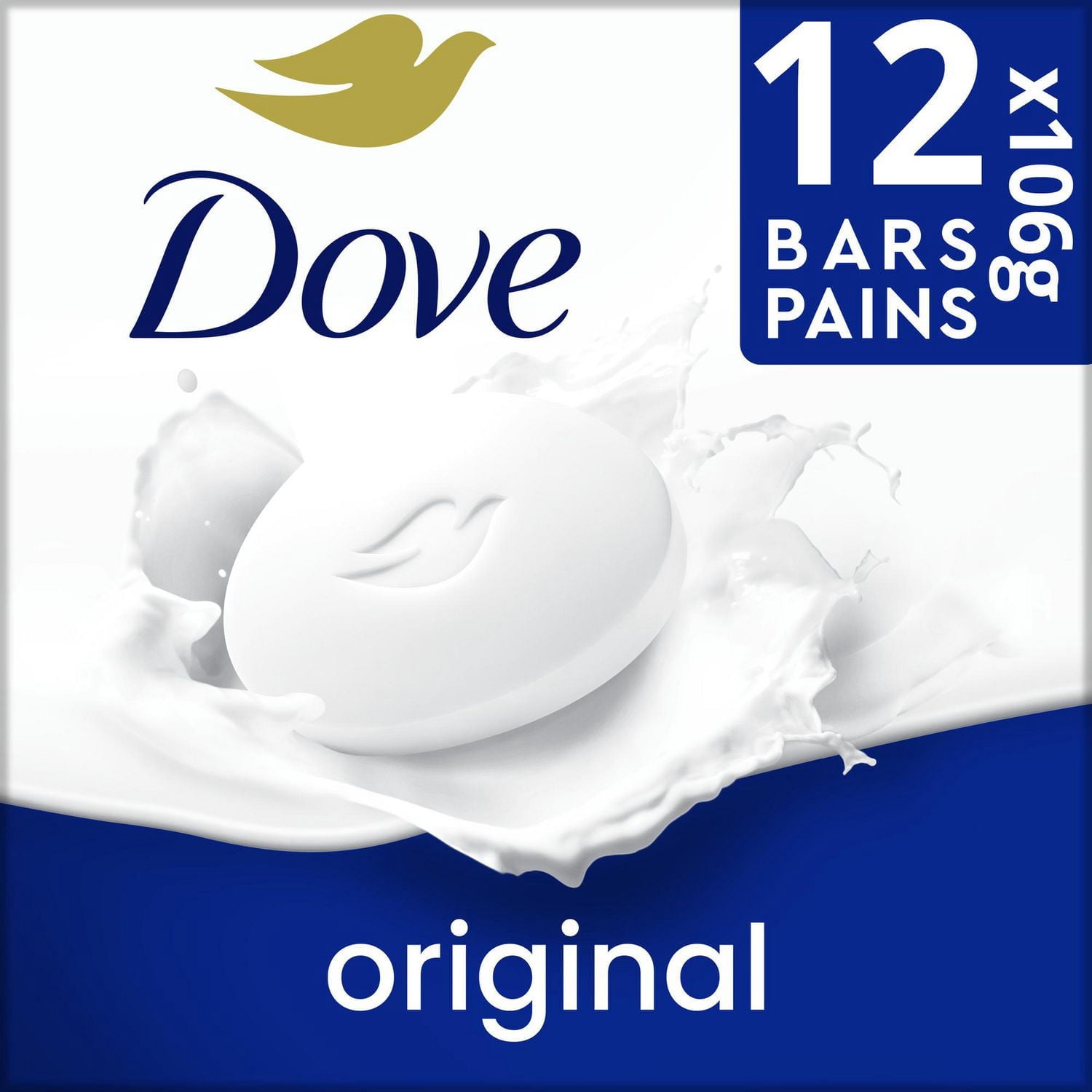 Dove Pain de Beauté 1/4 de Crème Hydratante Original, 106 g (12 pains)