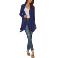 thumbnail image 2 of INSPIRE CHIC Women's Spring Fall Draped Open Front Casual Long Sleeve Lightweight Cardigan L Royal Blue, 2 of 6