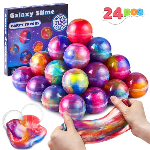 Joyfy Slime Ball Party Favors - 24 Pack Stretchy, Non-Sticky, Mess-Free Slime for Stress Relief - Safe for Girls and Boys - Classroom Rewards and Christmas Party Supplies