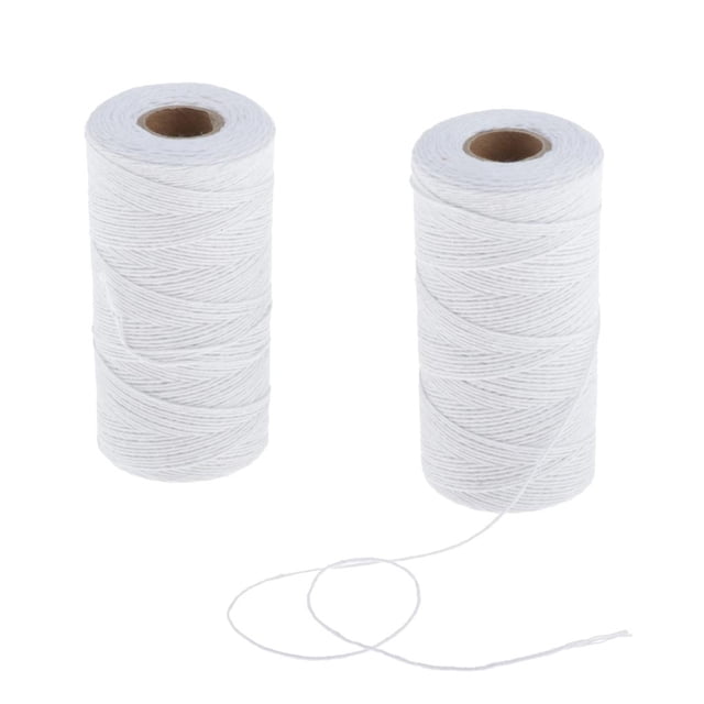 jifeng 2 Pcs Fil de Chaîne en Coton 0.1cm Fil de Coton pour Tissage Couverture