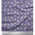 thumbnail image 1 of Soimoi Poly Georgette Fabric Leaves & Reindeer Animal Fabric Prints By Yard 52 Inch Wide, 1 of 3