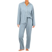 GDREDA Sleep Pajamas Set Long Sleeve Pajamas Pajama Sets Two Piece Pajama Casual Sets Women Pajama Sets pyjamas Blue,XL