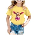thumbnail image 4 of MIASHUI T-Shirt Amusant pour Enfants avec Lapin, Filles Garçons, Manches Courtes, Col Rond, Pâques, Jaune, 4-5 Ans, 4 of 4