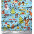 thumbnail image 1 of Soimoi Rayon Fabric Gift Box,Snowman & Tree Christmas Fabric Prints By Yard 56 Inch Wide, 1 of 3