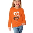 thumbnail image 2 of RXIRUCGD Chemises à Manches Longues pour Filles, Col Rond Mignon, Blouses Décontractées Élégantes (Orange, Taille : 7 Ans), 2 of 5